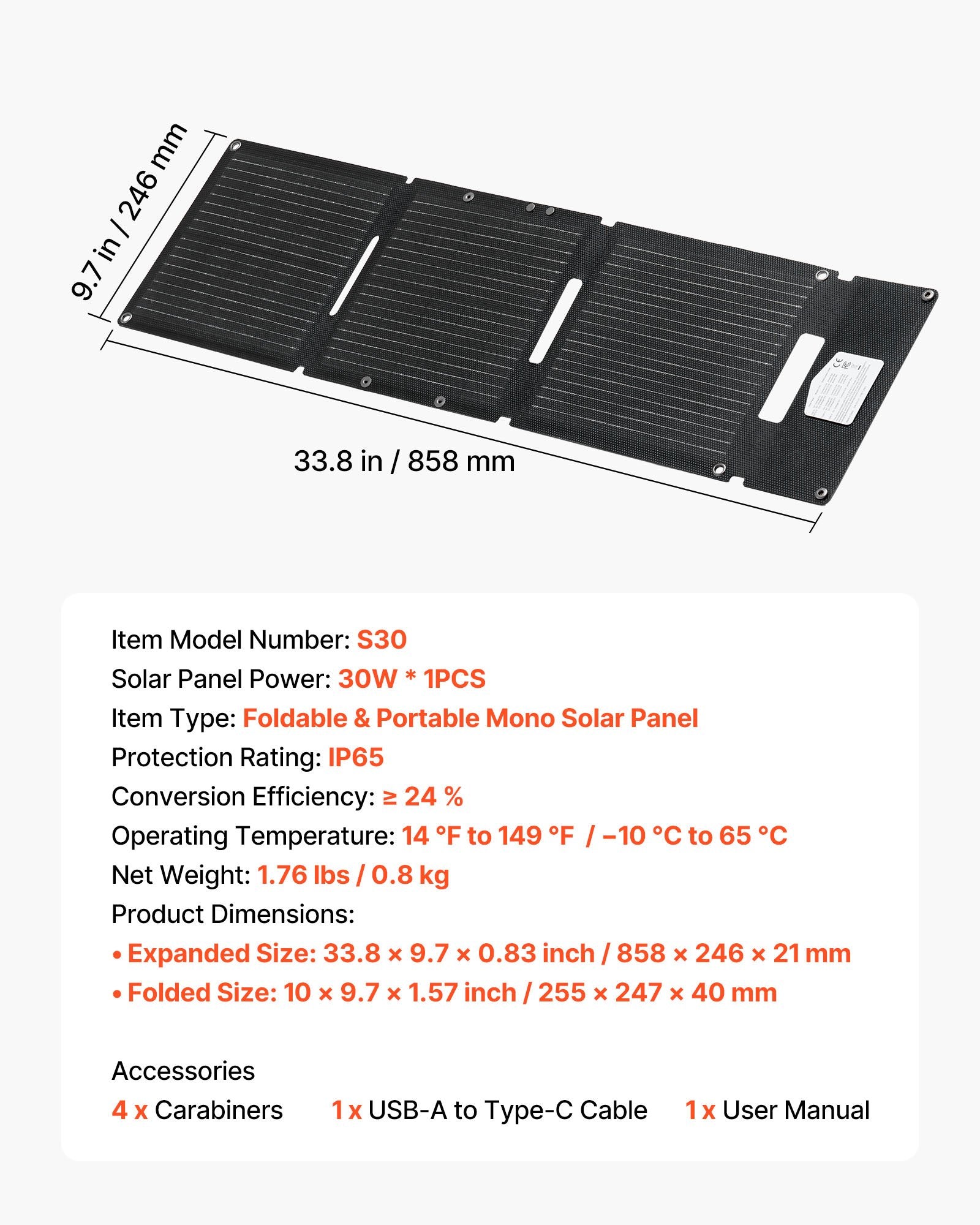VoltCore Helios 30W Ultralight Solar Charger | 16BB N-Type, 24% Efficiency