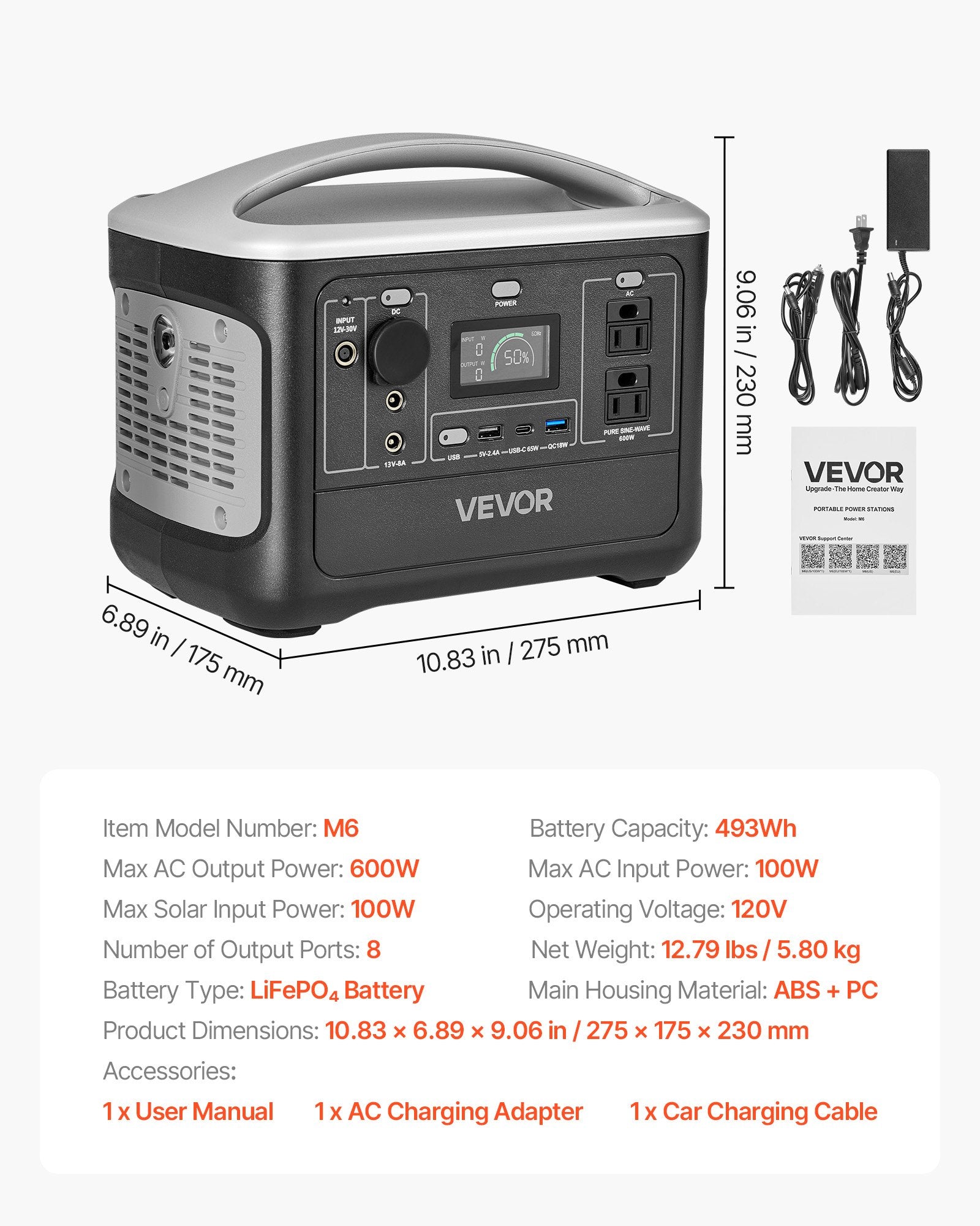 VoltCore 600 Compact Portable Power Station | 600W, 493Wh