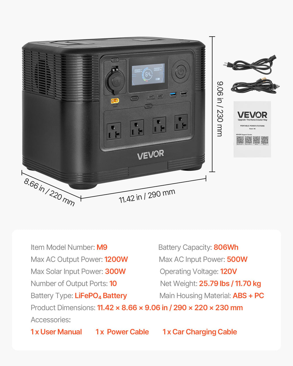 VoltCore 1200 Portable Power Station | 1,200W, 806Wh