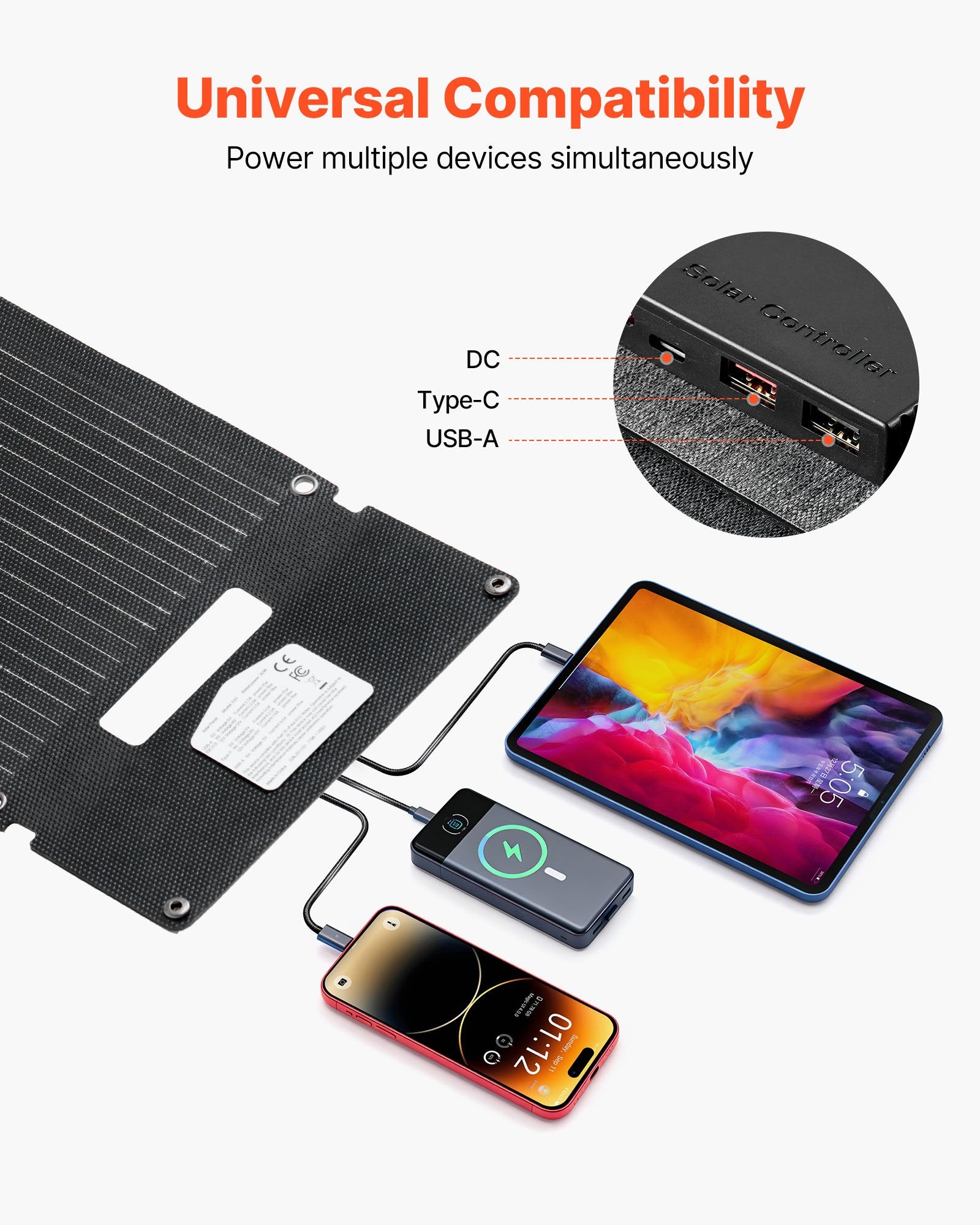 VoltCore Helios 30W Ultralight Solar Charger | 16BB N-Type, 24% Efficiency