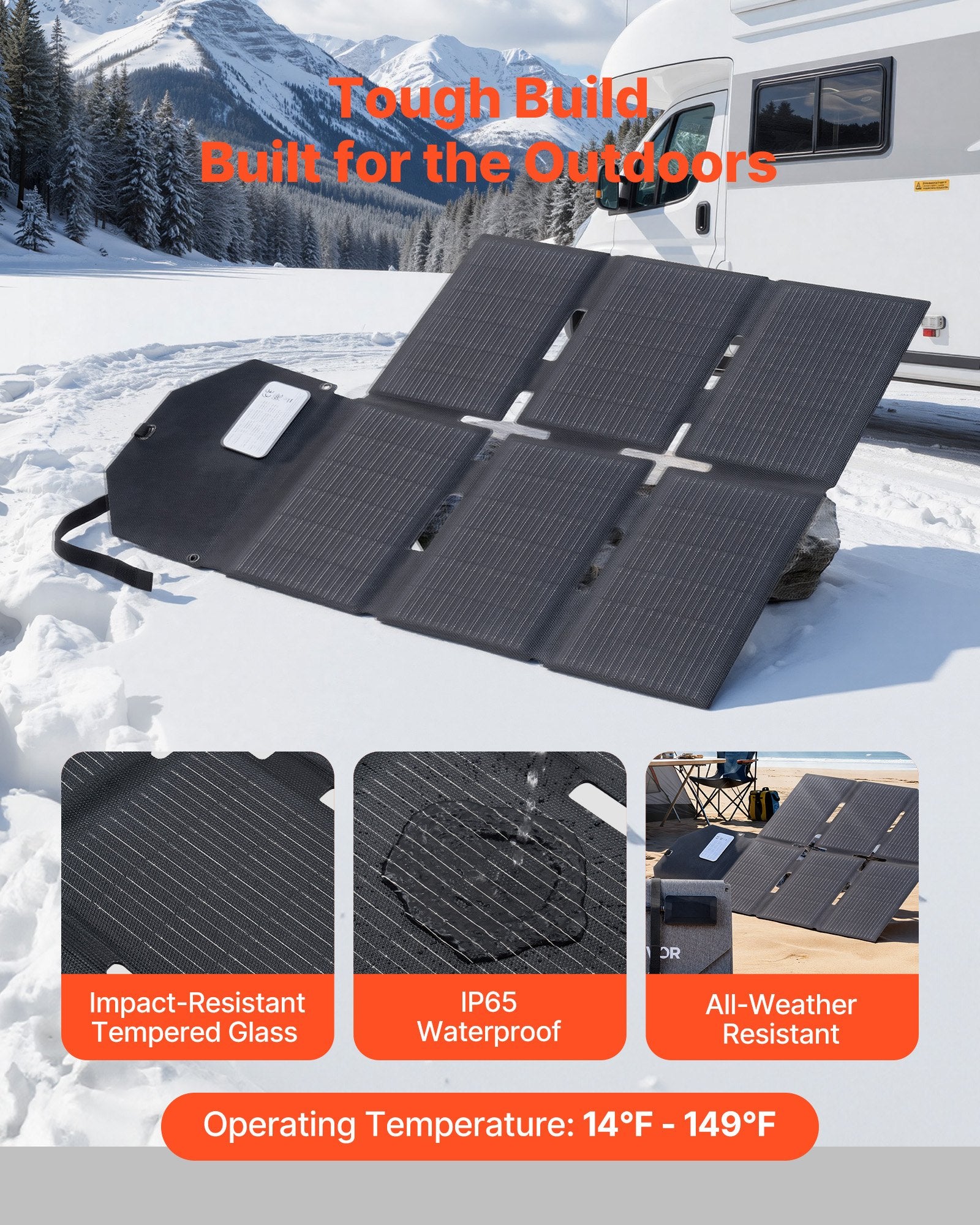VoltCore Helios 60W Foldable Solar Panel | 16BB N-Type, 24% Efficiency