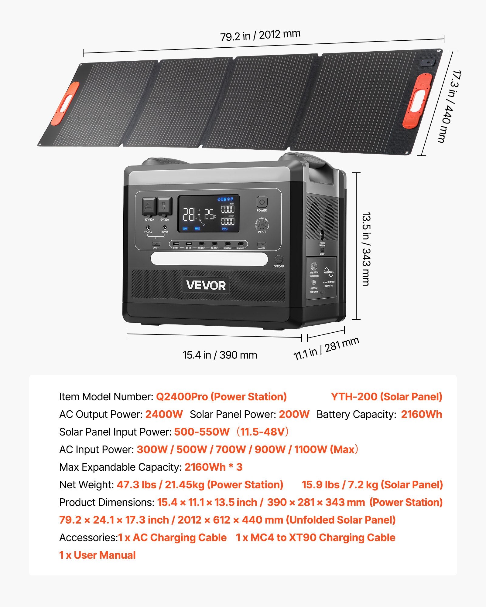 VoltCore 3000 Solar Kit | 3,000W, 3,072Wh + 2x 200W Panels