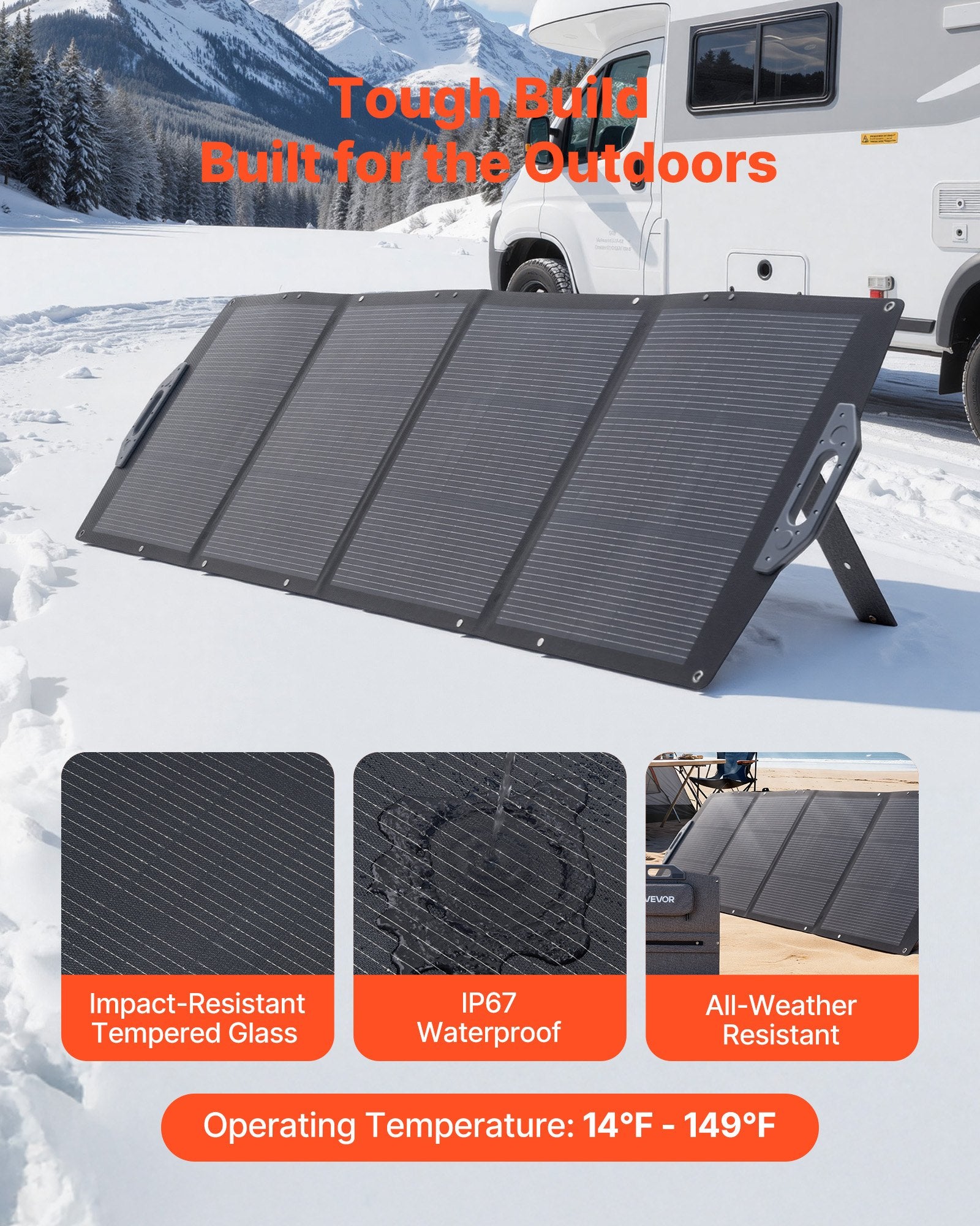 VoltCore Helios 200W Portable Solar Panel | 24% Efficiency, IP67